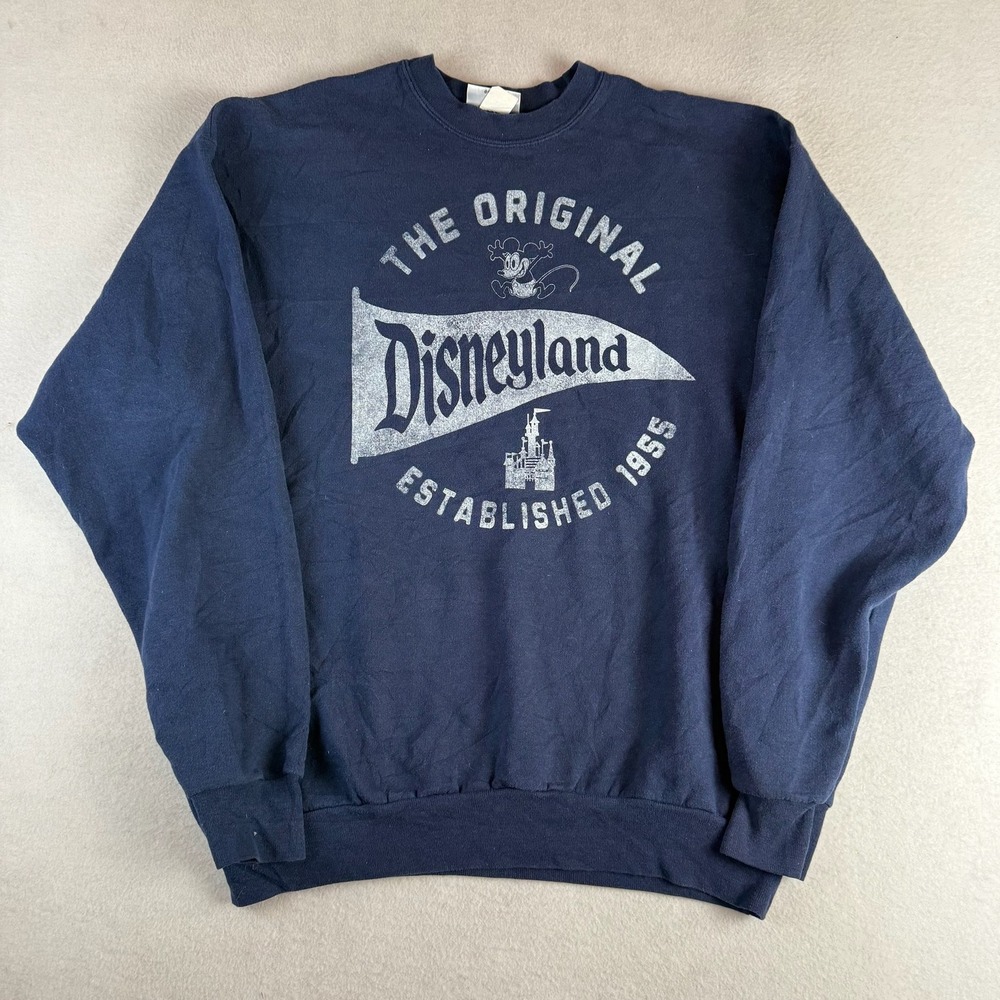 Disney Parks Mens Navy Disneyland The Original Established 1955 Sweatshirt L